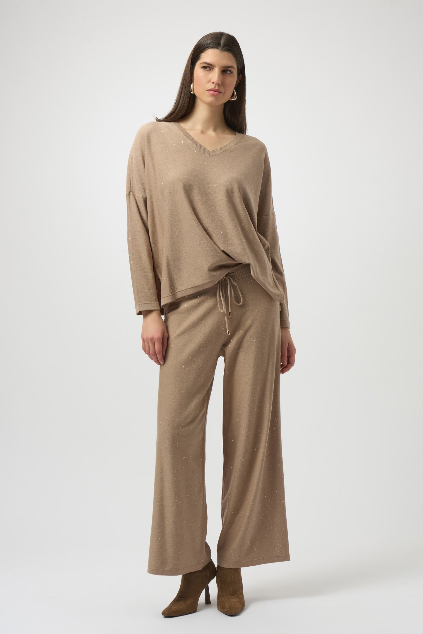 Joseph Ribkoff Sequined Sweater Knit Culotte Pants