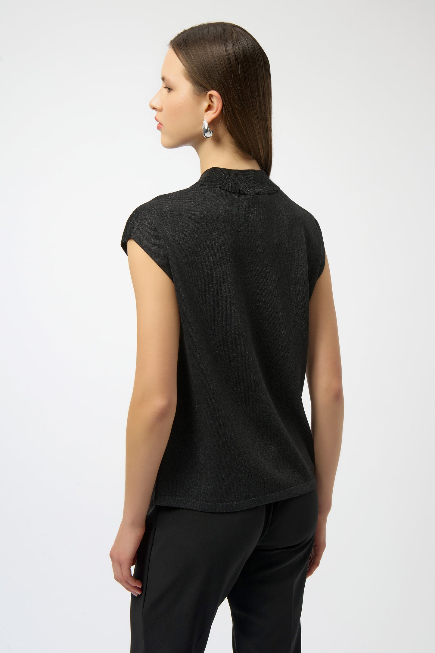 Joseph Ribkoff Sweater Knit Sleeveless Pullover with Iron-On Detail