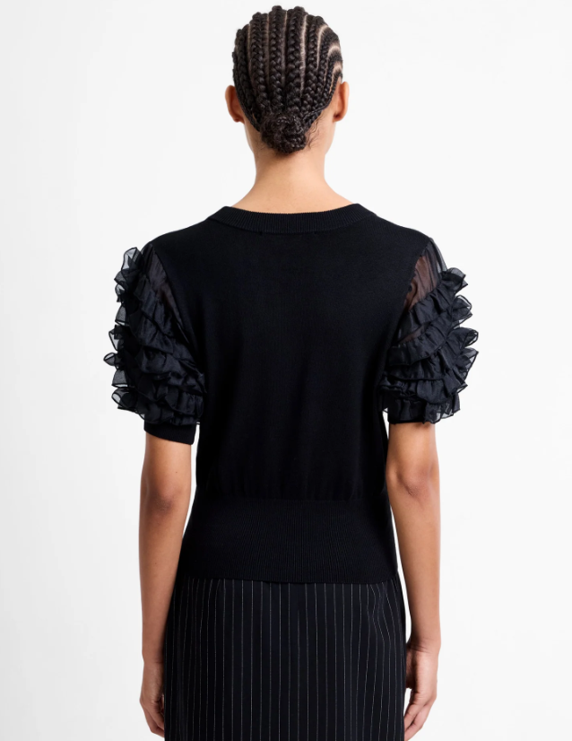 French Connection Krista Ruffle Short Sleeve Top