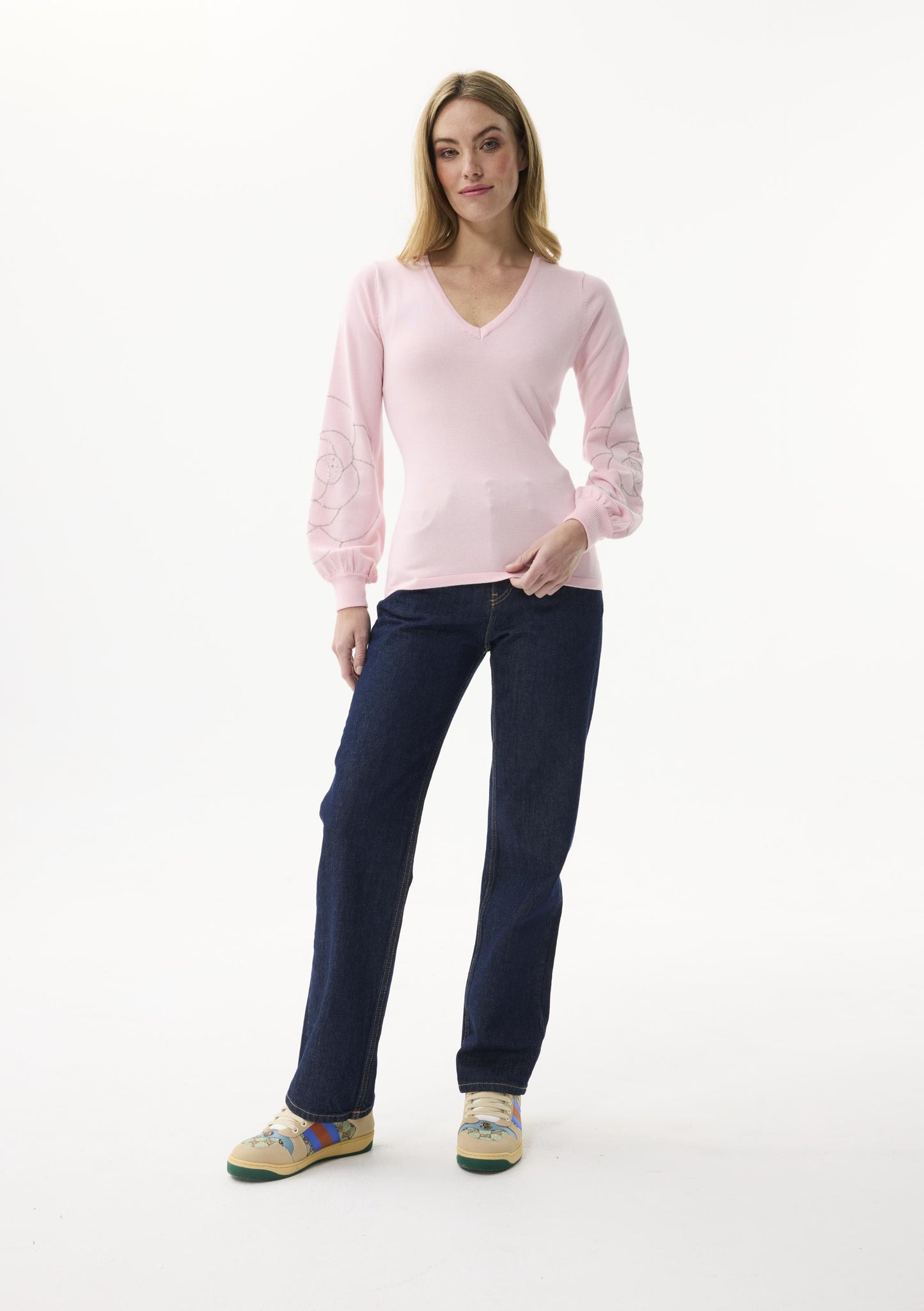 Leo & Ugo Knit Jumper with Floral Pattern