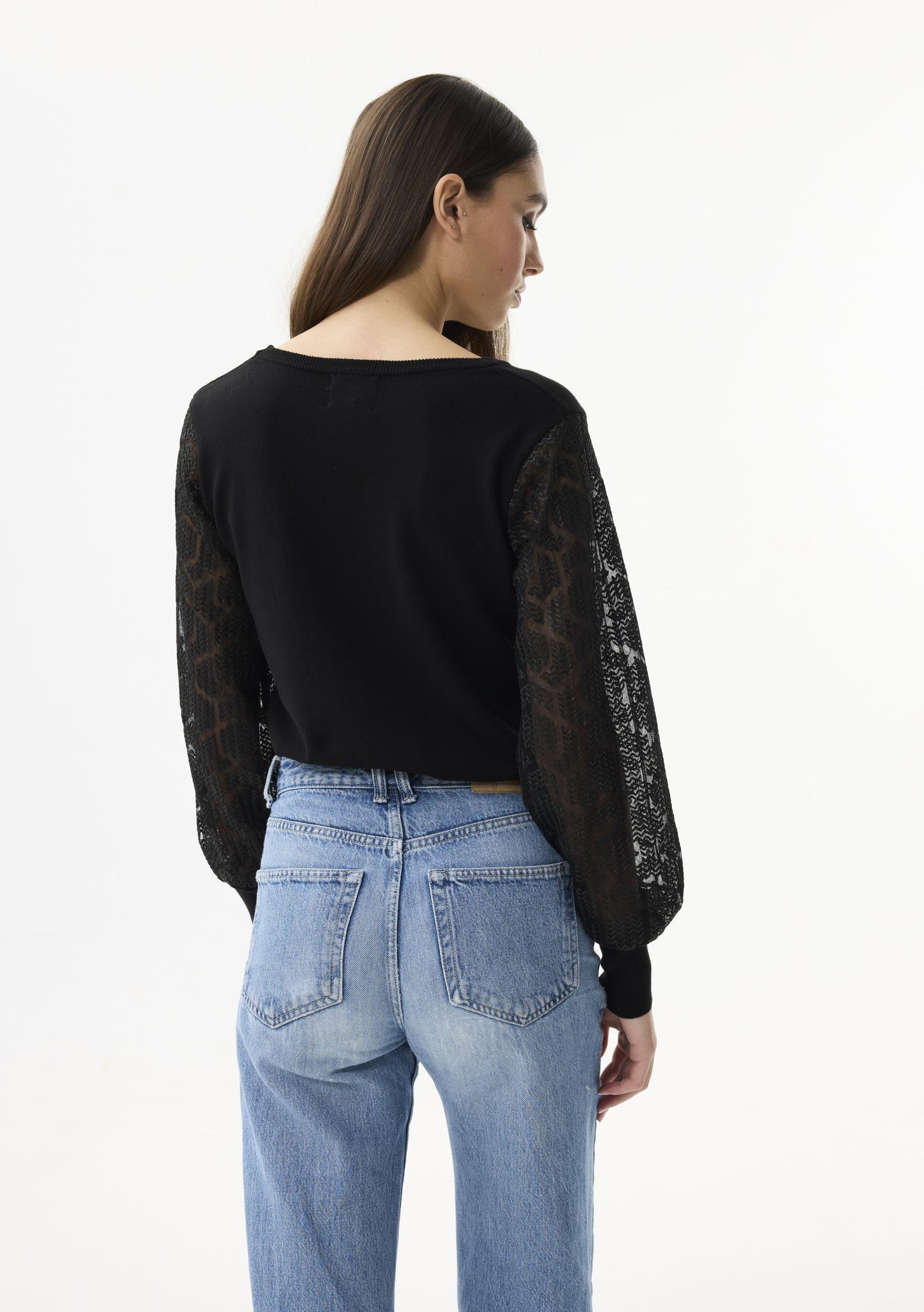 Leo & Ugo Lace Sleeve Knit Jumper