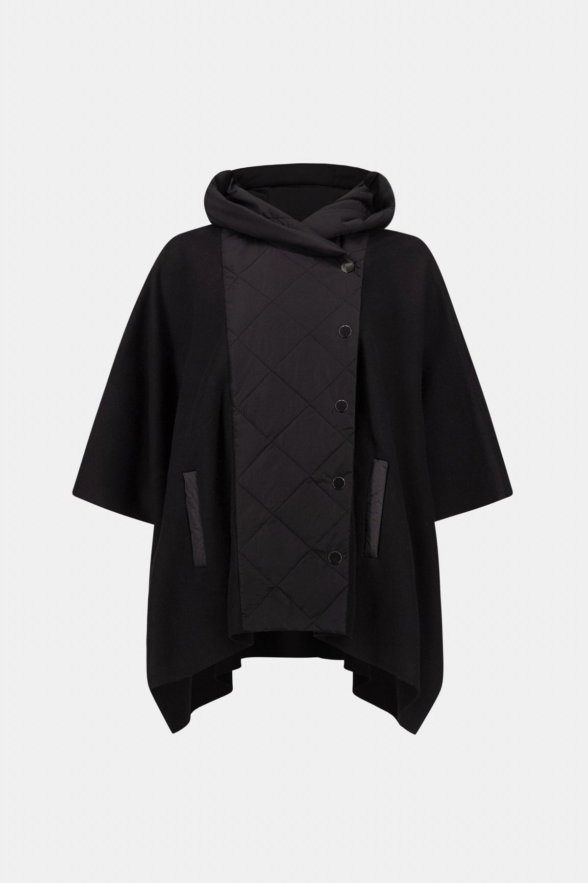 Joseph Ribkoff Quilted Poncho Jacket in Black, style 263627