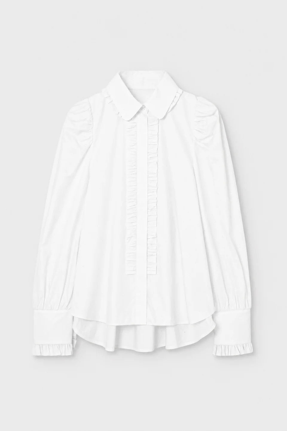 Poplin Romantic Shirt with Rhinestone Detail