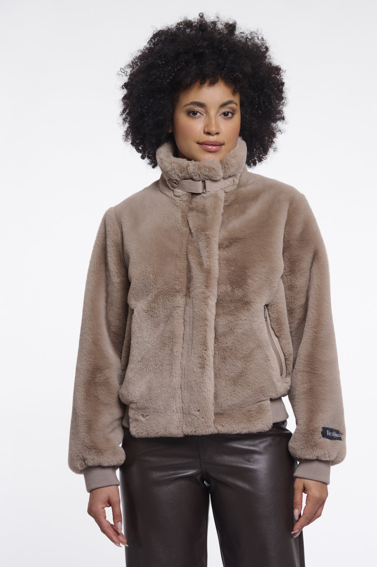 Rino & Pelle Ambra Jacket i mocha latte three-quarter model view