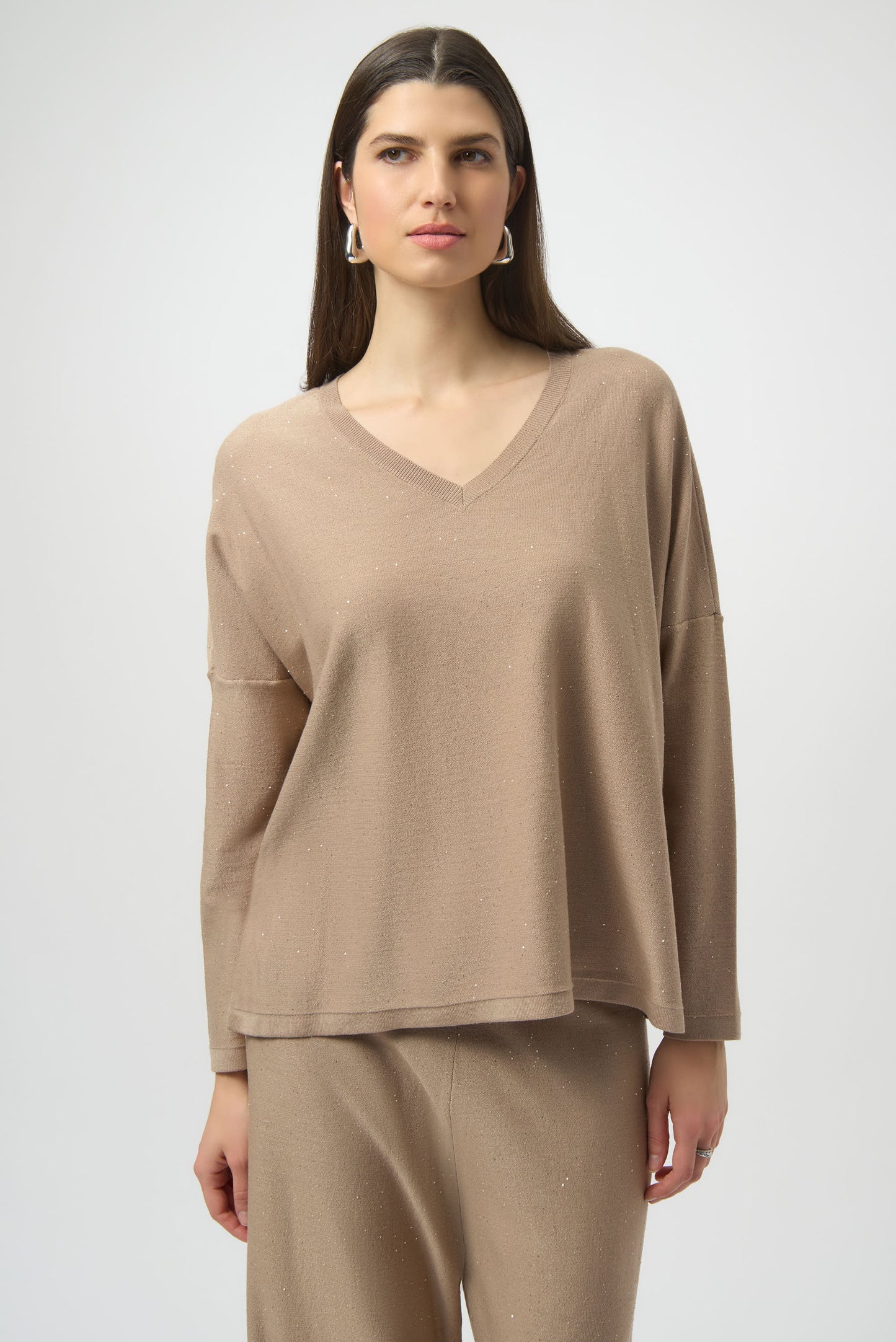 Joseph Ribkoff Sequined Sweater Knit Boxy Top