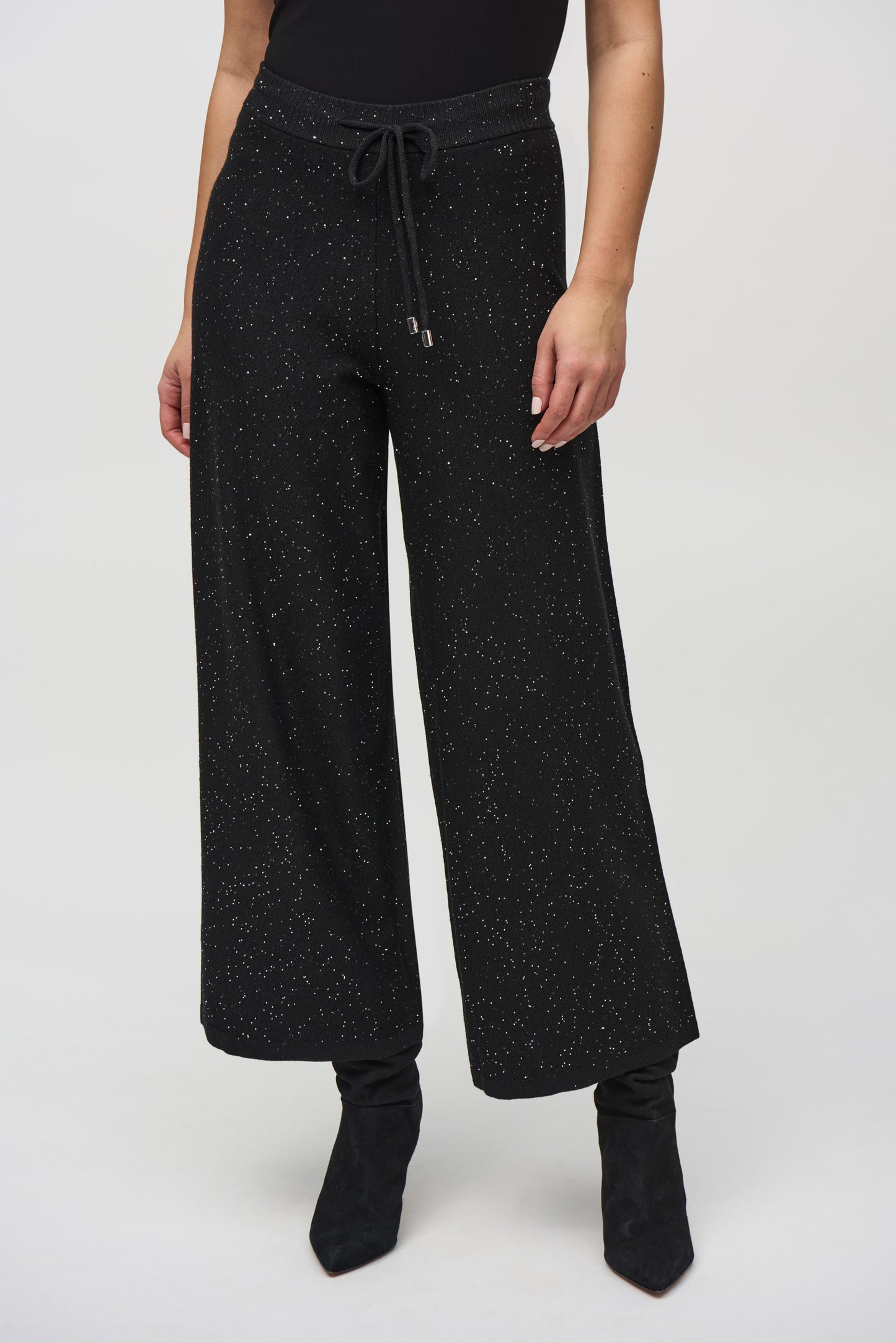 Joseph Ribkoff Sequined Sweater Knit Culotte Pants