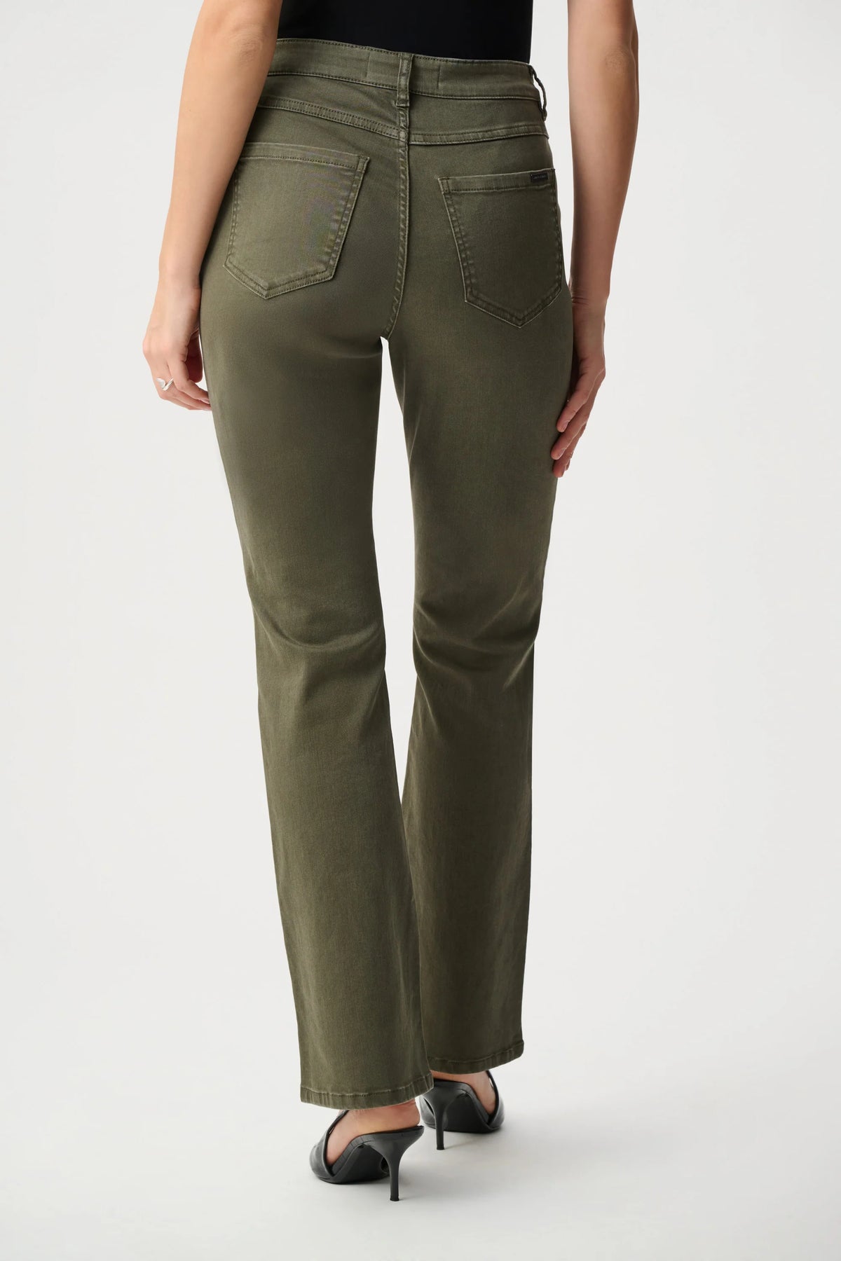 Joseph Ribkoff Brooke Classic Bootcut Jeans in Avocado, style 251967F26 back view