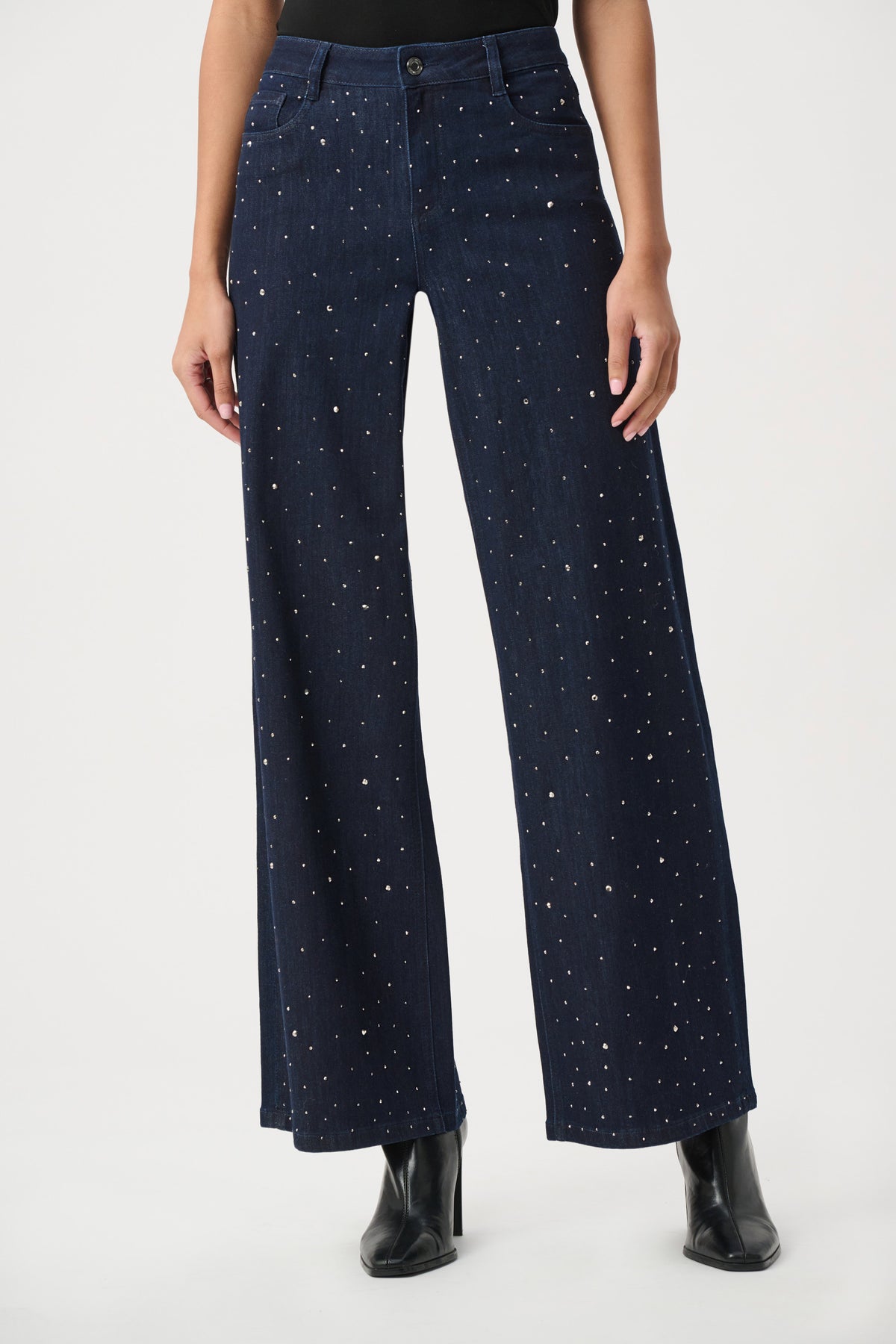 Classic Rhinestone wid- leg jean
