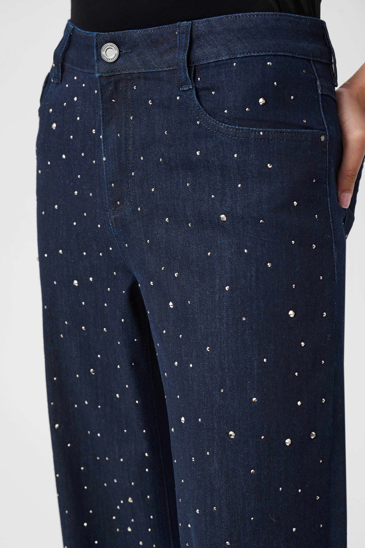 Classic Rhinestone wid- leg jean
