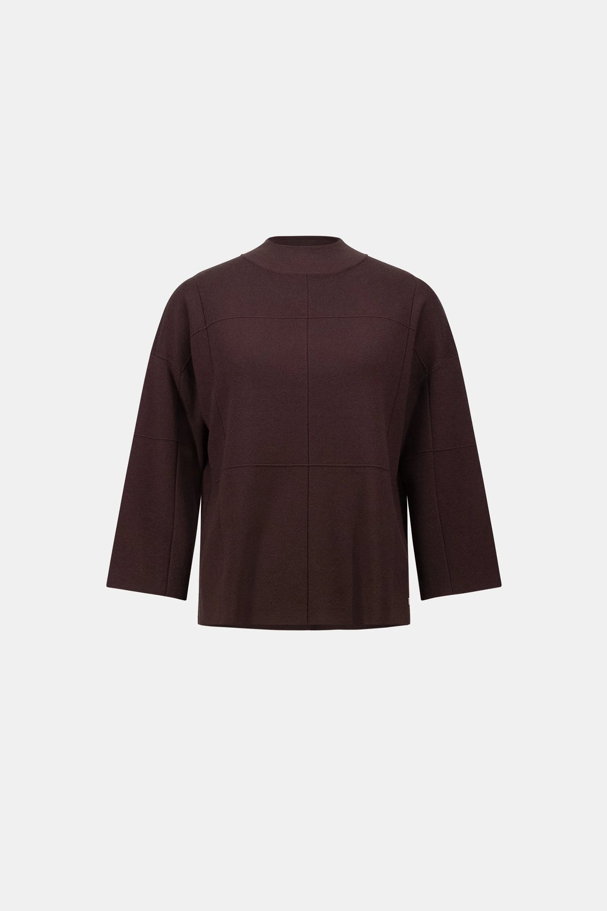 Product-only view of Joseph Ribkoff Brushed Viscose Mock-Neck Sweater in Mocha, style 261981F26