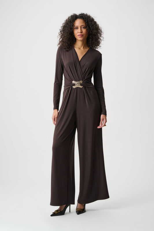 Joseph Ribkoff Joseph Ribkoff Mocha Jumpsuit in Mocha, style 263005 front model view