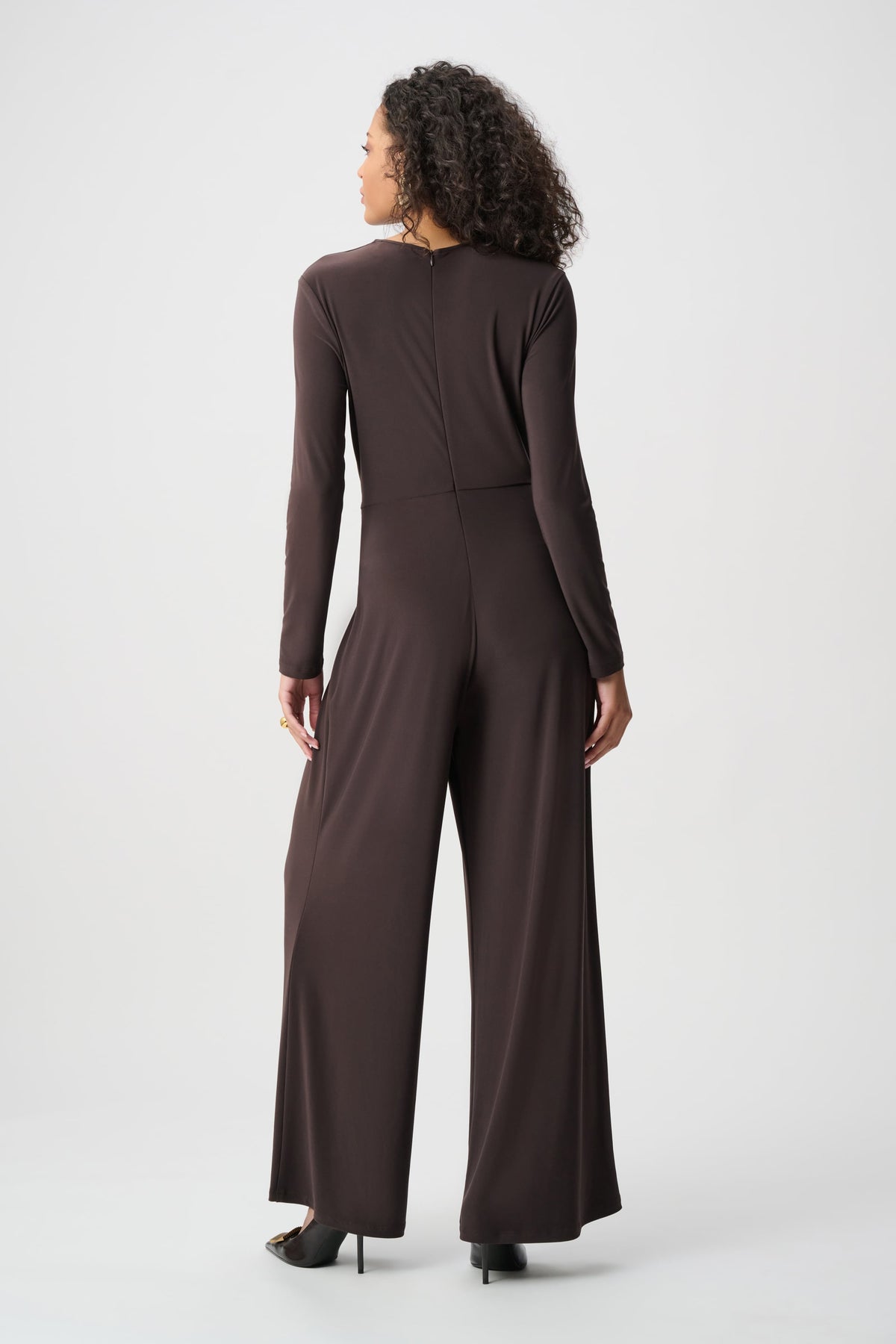 Joseph Ribkoff Joseph Ribkoff Mocha Jumpsuit in Mocha, style 263005 back view