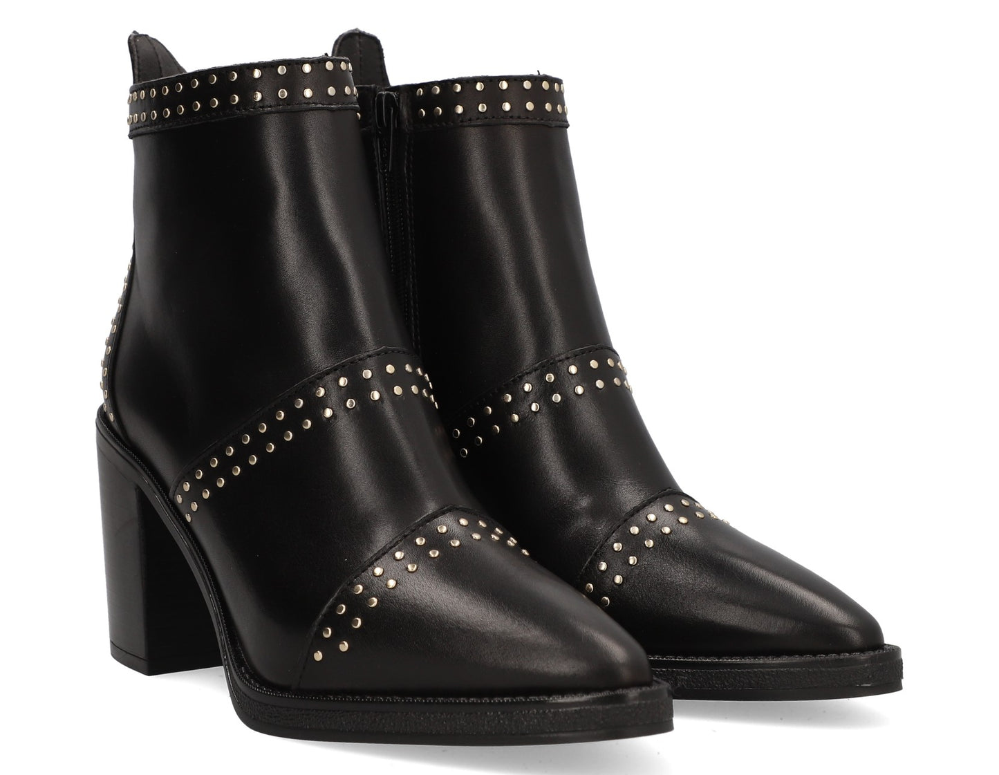 Alpe Studded Leather Ankle Boots