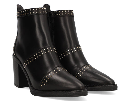 Alpe Studded Leather Ankle Boots