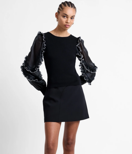 French Connection Krista Ruffle Long Sleeve Top