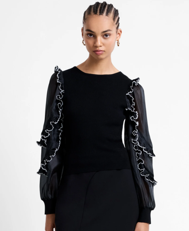 French Connection Krista Ruffle Long Sleeve Top