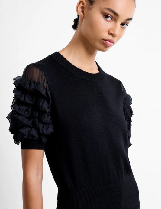 French Connection Krista Ruffle Short Sleeve Top