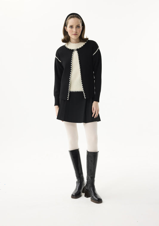 Leo & Ugo Pearl Trim Cardigan
