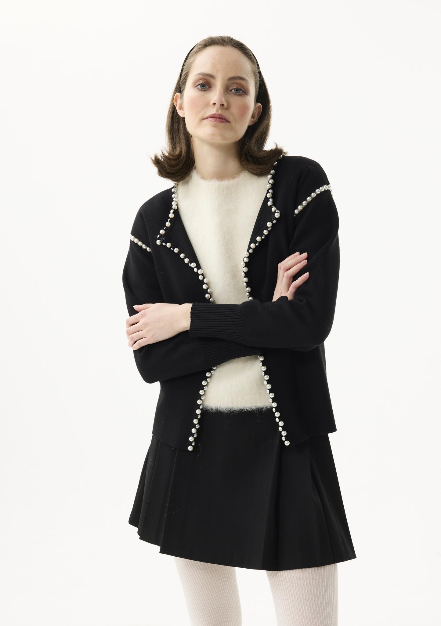 Leo & Ugo Pearl Trim Cardigan