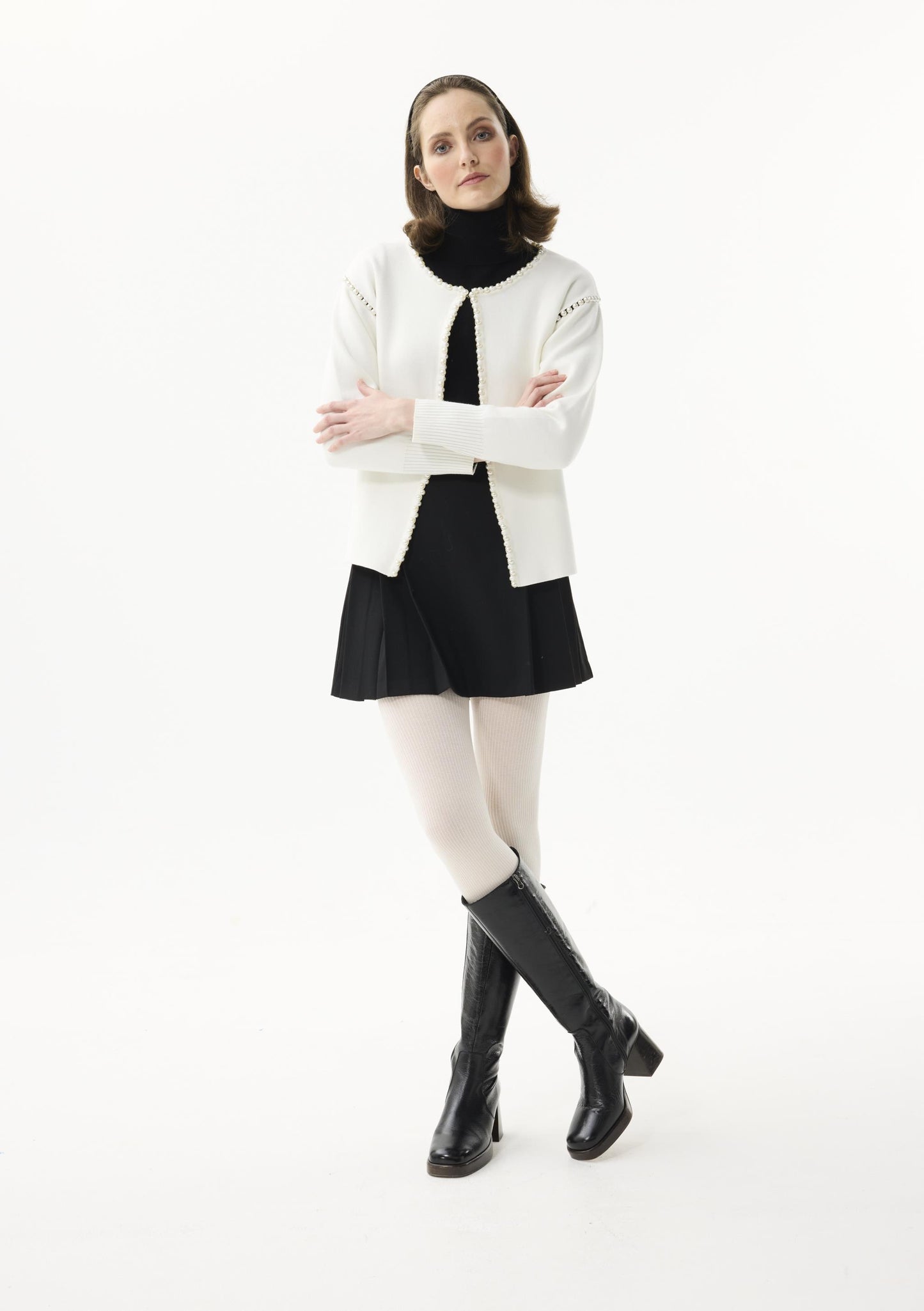 Leo & Ugo Pearl Trim Cardigan