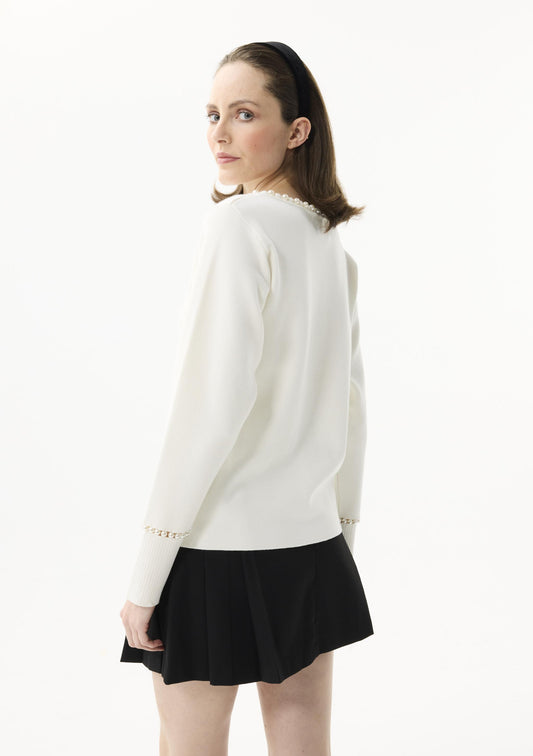 Leo & Ugo Pearl Trim Top
