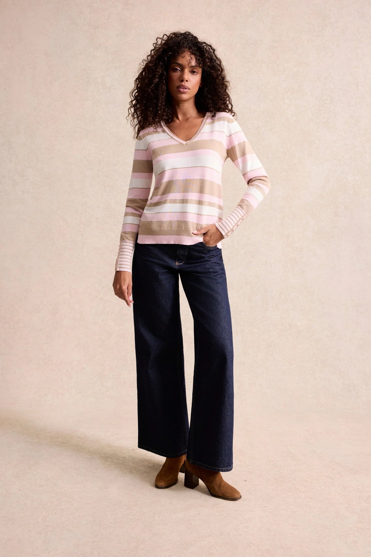 Leo & Ugo BH713 Pink Beige sweater