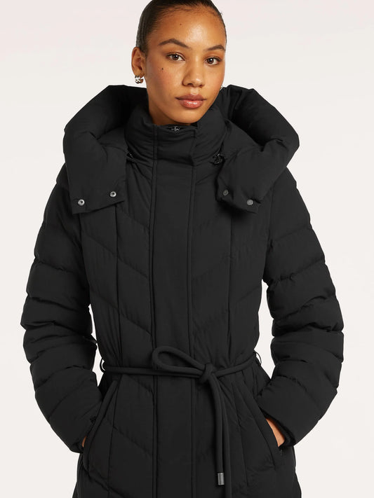 Beaumont Valea Long Coat in BLACK front view