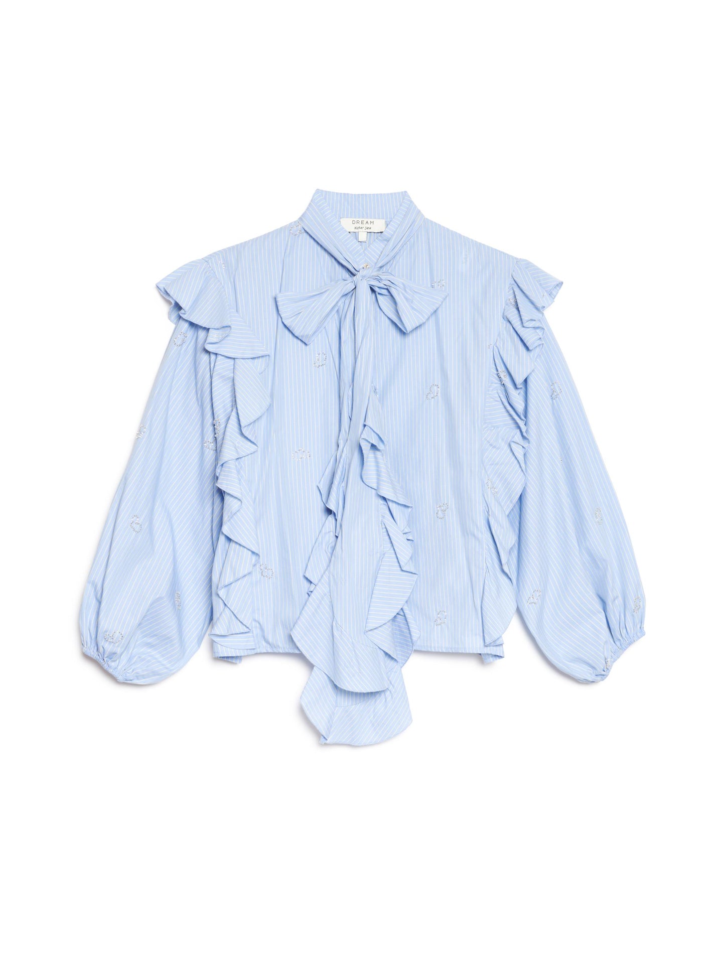 FRESCO STRIPE BOW BLOUSE