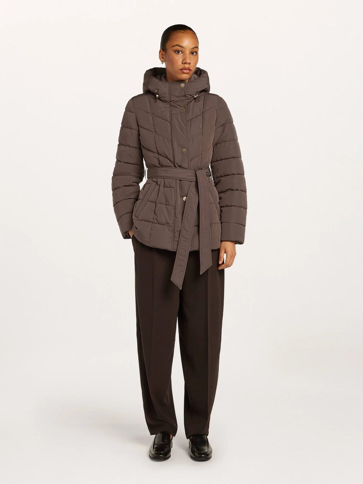 Beaumont Embla Jacket in Chocolate front view
