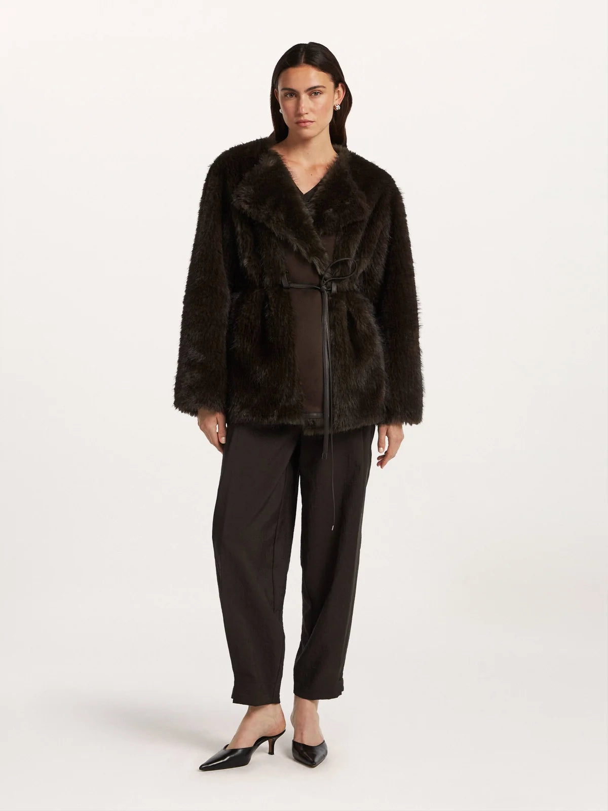Beaumont Evelyn coat showing regular fit