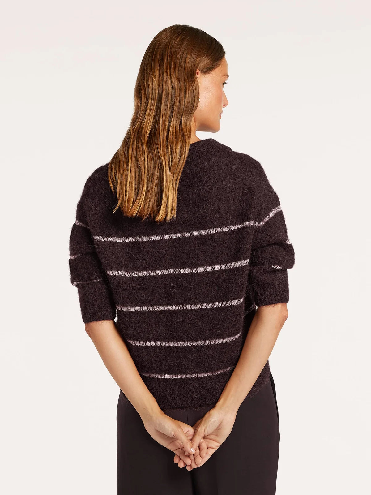 Beaumont Helene Plum sweater three-quarter view