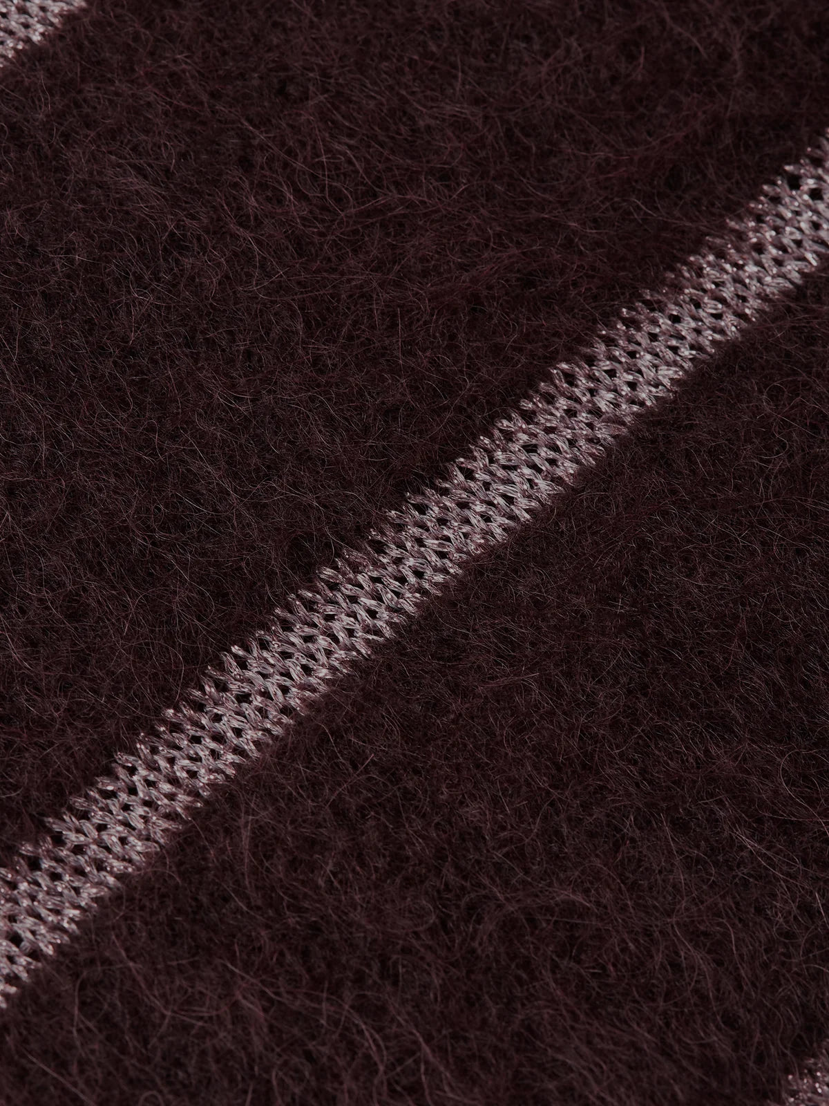 Beaumont Helene knit showing lurex stripe detail