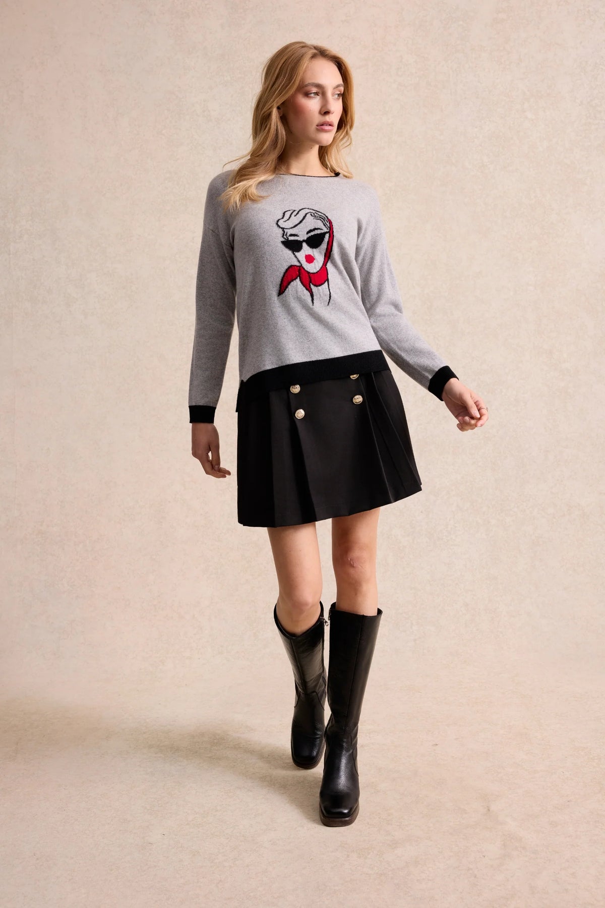 Leo & Ugo HH354 Grey wool sweater