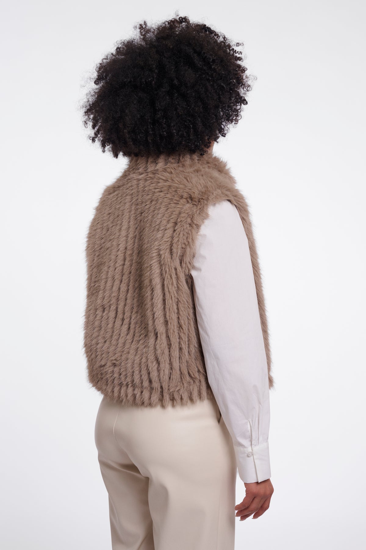 Rino & Pelle Dava short faux fur waistcoat back silhouette