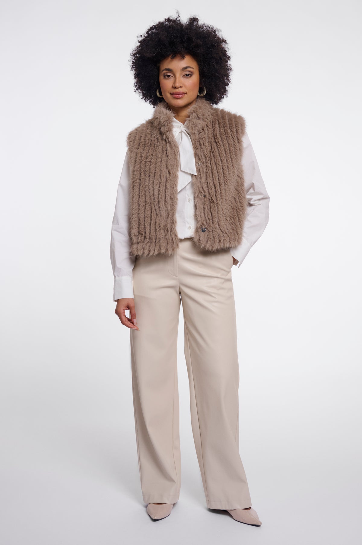 Rino & Pelle Dava Mocha Latte waistcoat styled for smart casual wear