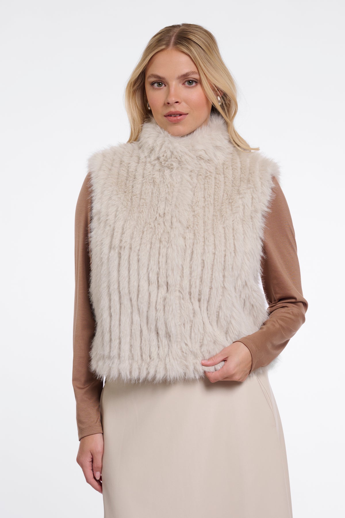 Rino & Pelle Dava Waistcoat in Birch front view