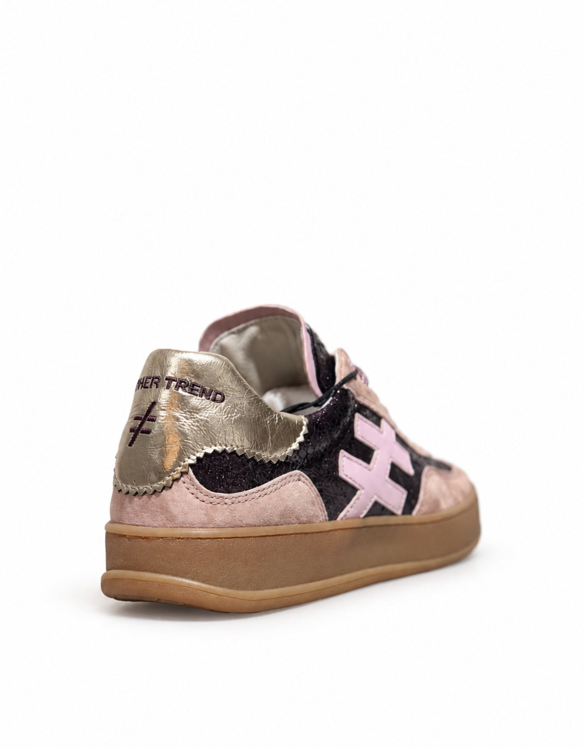 Another Trend A032 87 pink lace-up trainer