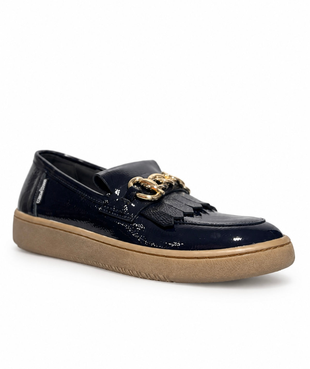 Marco Moreo Nina Blu Navy loafers three-quarter view