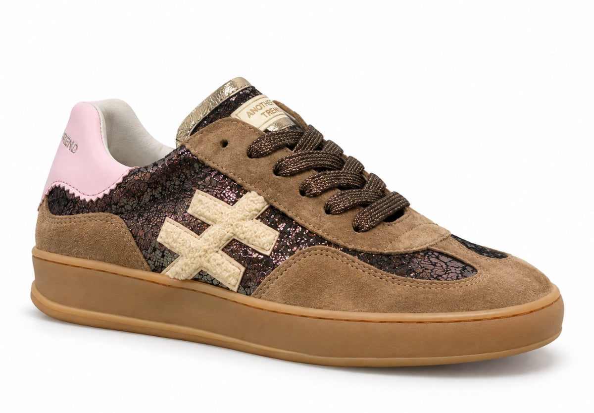 Another Trend A0328715 Brown Pink trainer