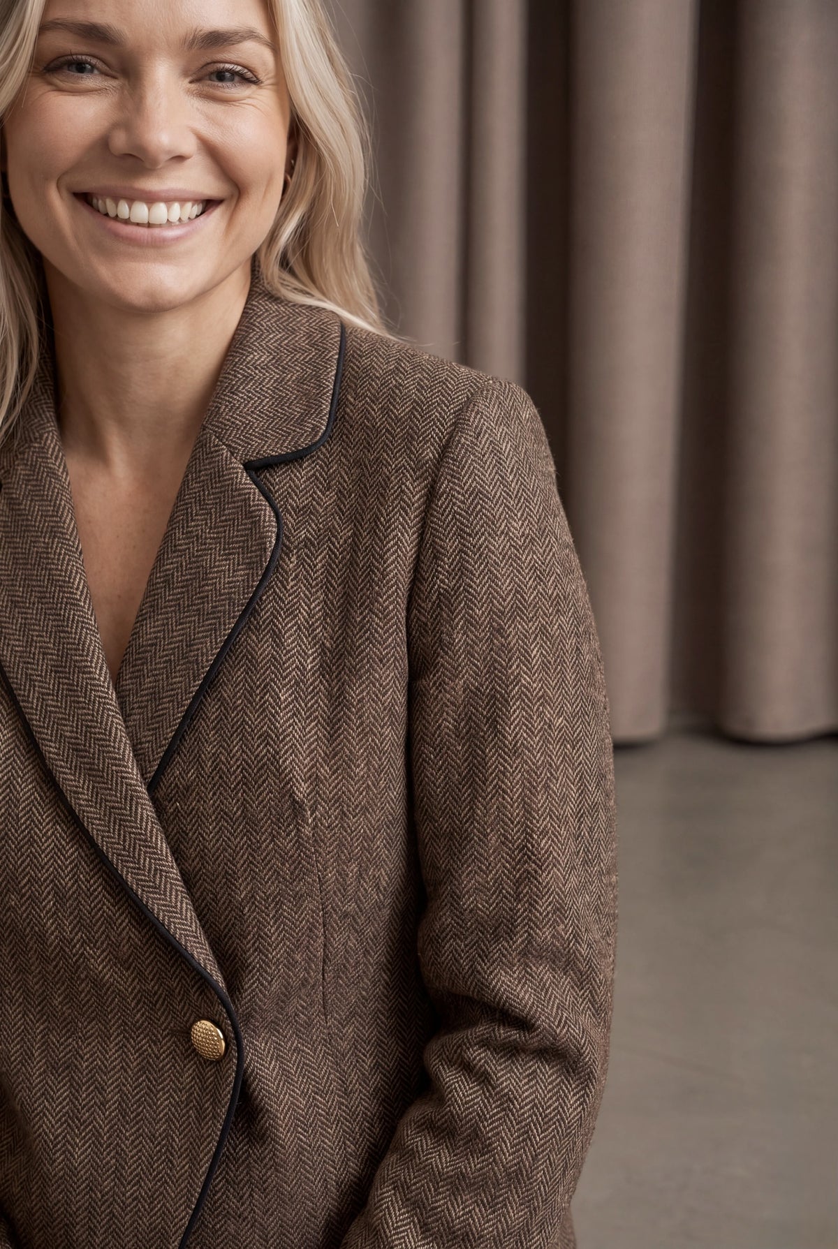 I SAY Oda single-breasted brown blazer