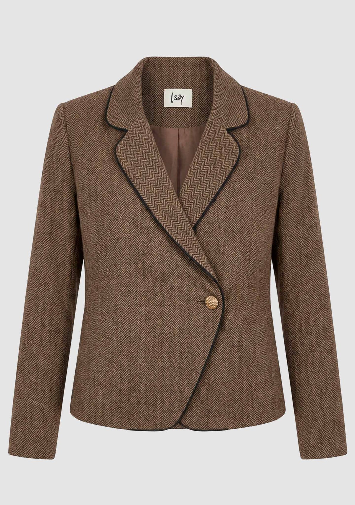 I SAY Oda Brown Herringbone product-only image