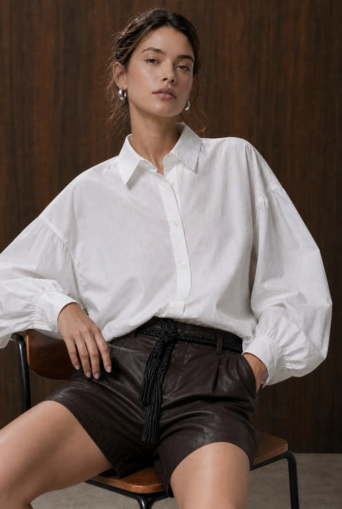 Jane Lushka Adelina Oversized Blouse in White front view