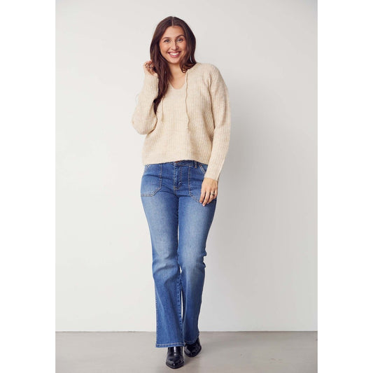 57022 como long flare jeans