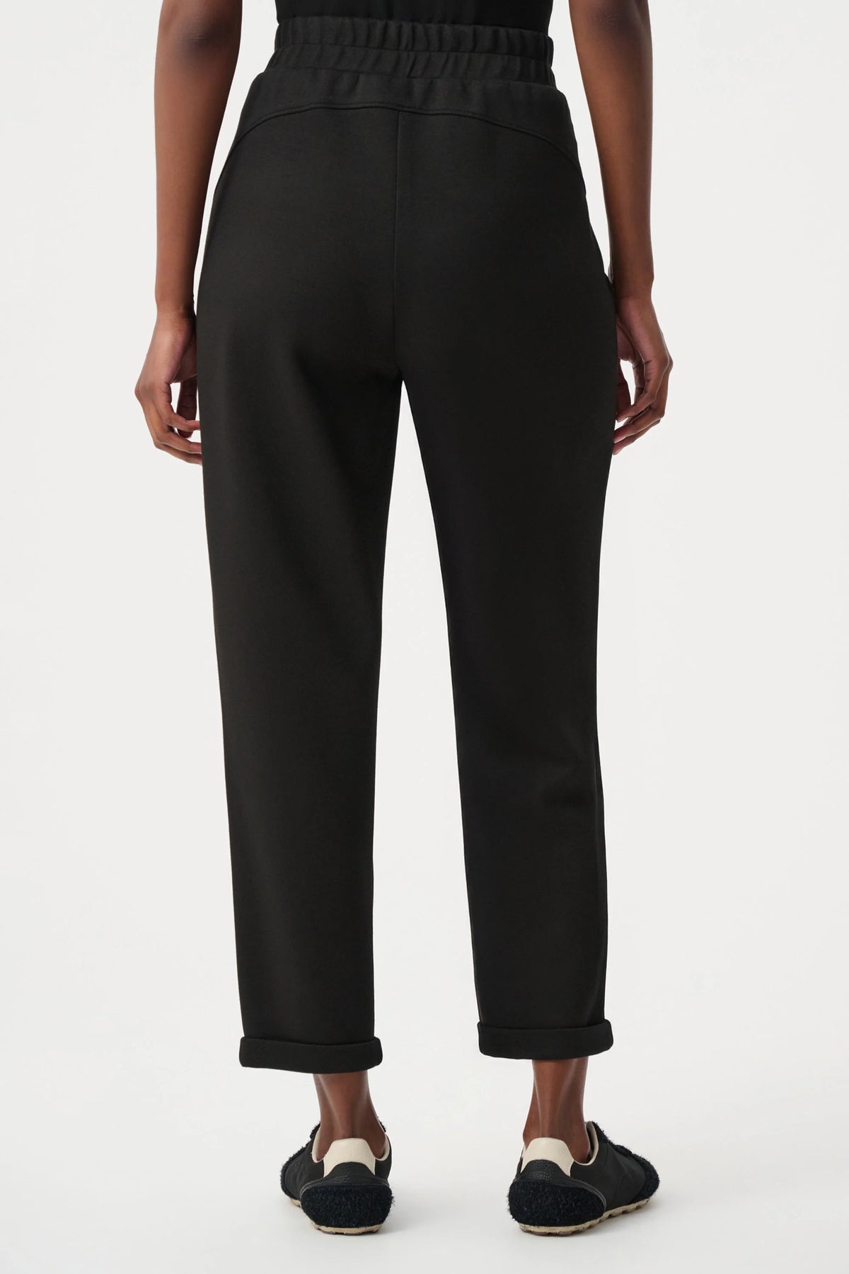 Joseph Ribkoff Pull-On Drawstring Waist Jogger Pants in black, style 261606F26 shown from the back