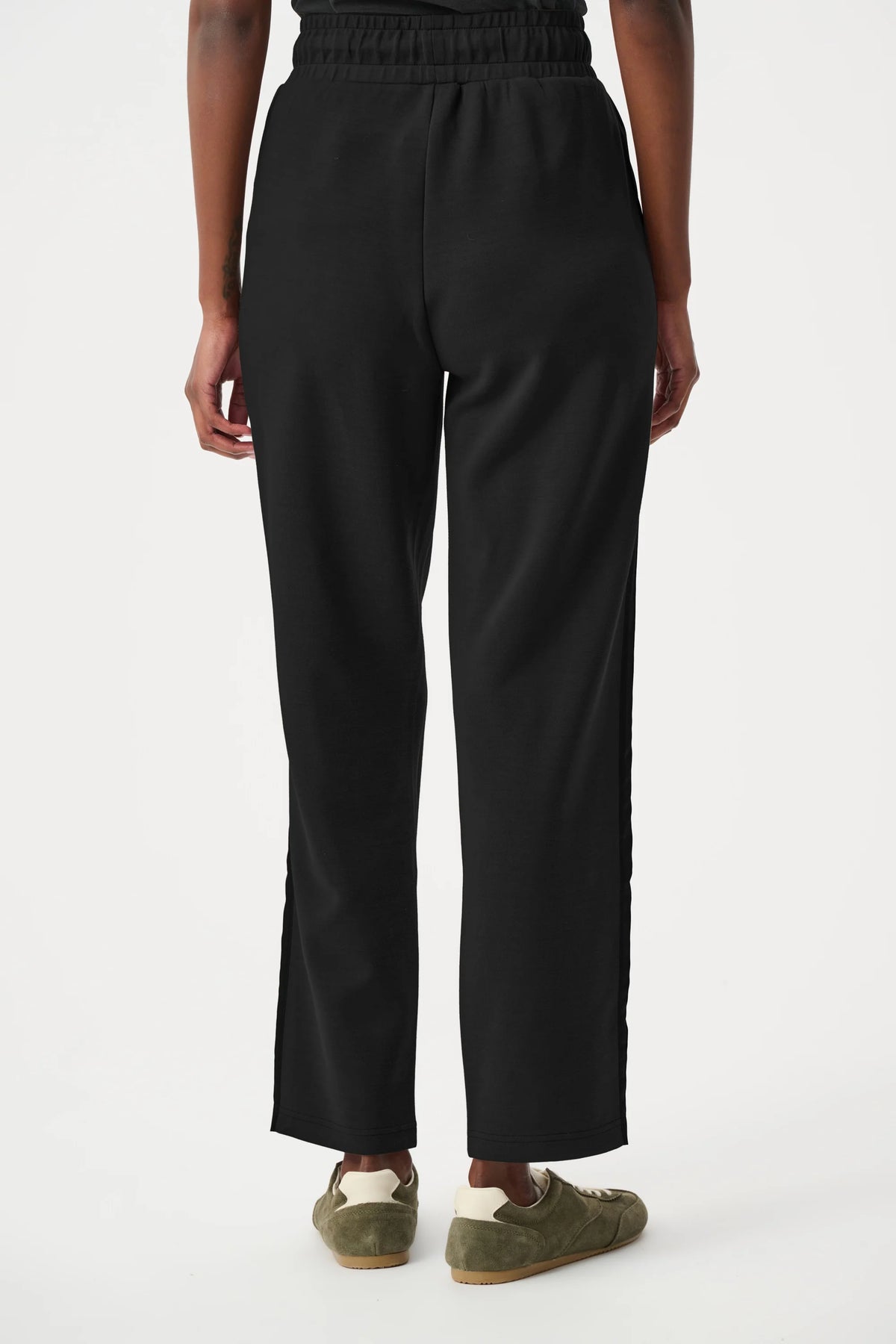 Joseph Ribkoff Scuba Jersey Straight Leg Pants in black, style 263623 shown from the back