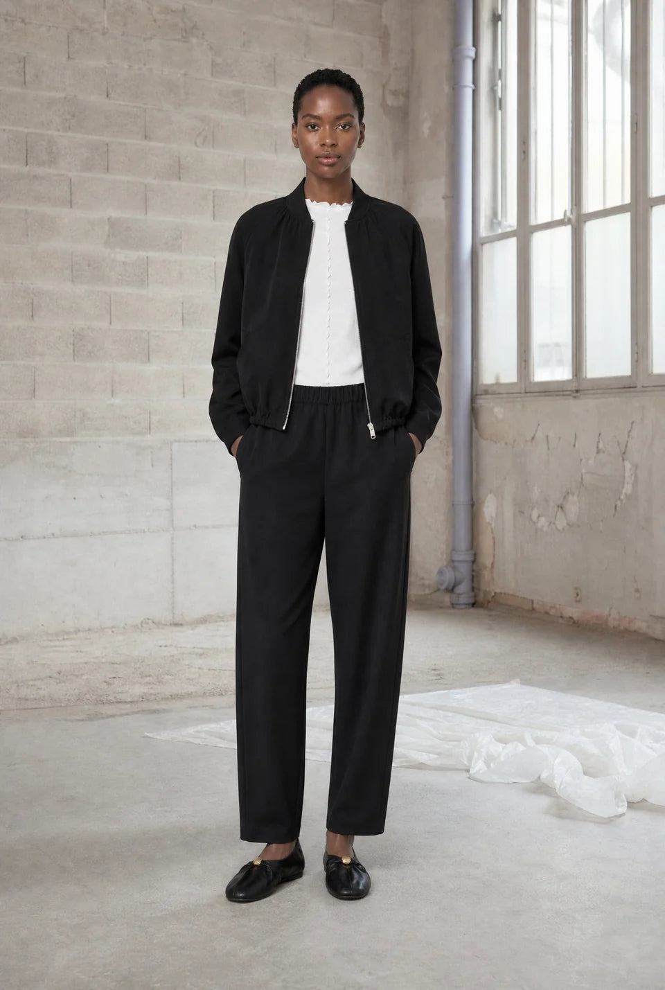 Jane Lushka UmbRO Pants in Black front view