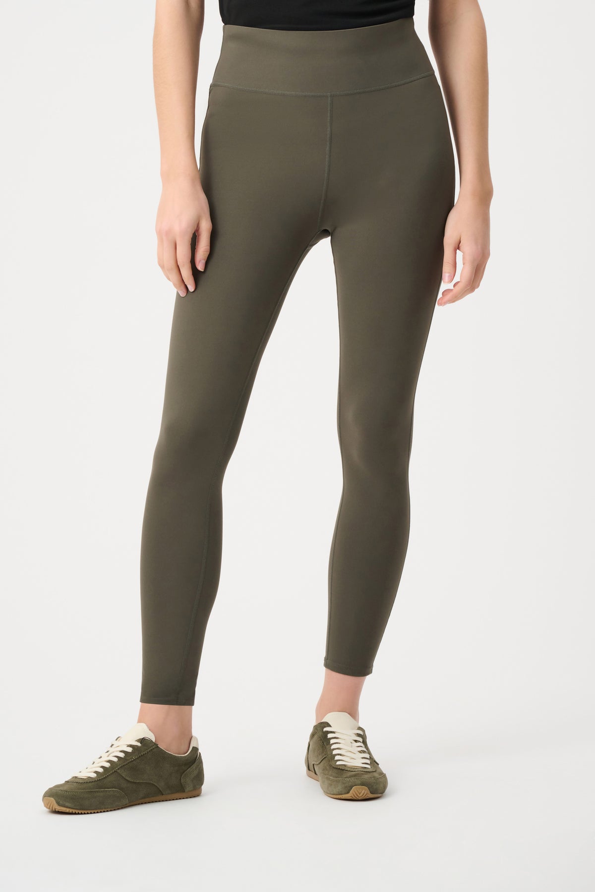 Joseph Ribkoff Nylon Spandex Compression Leggings in Avocado, style 261625F26 shown from the front
