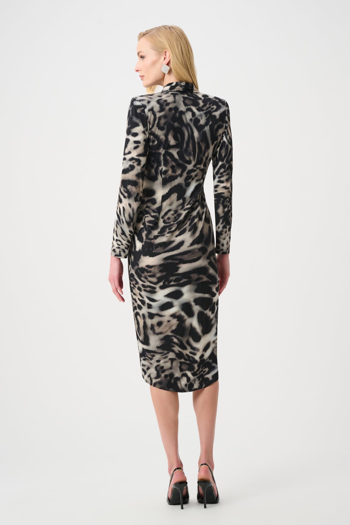 Animal Print Buckle Wrap Dress
