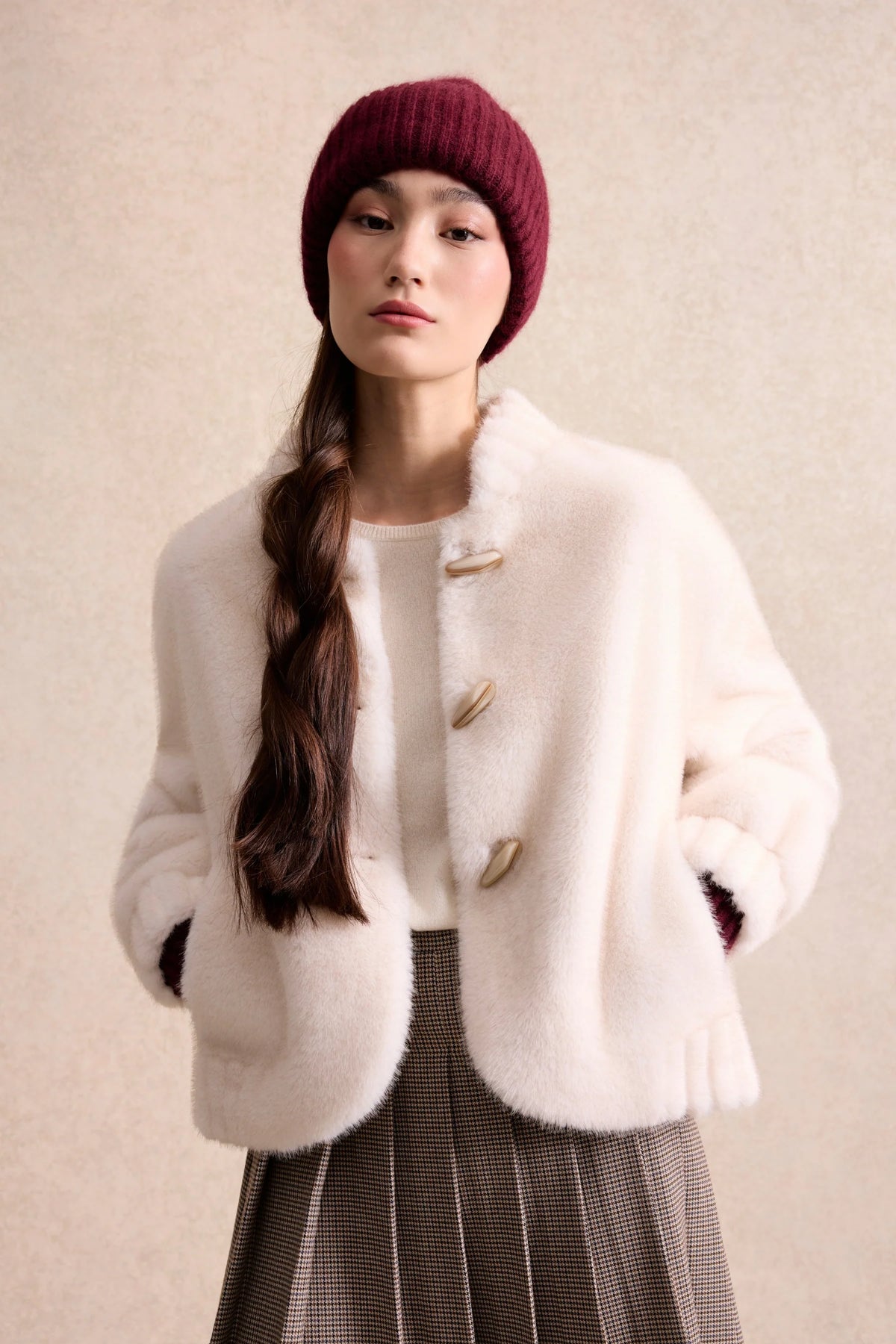 Leo & Ugo Albane plush jacket off white 