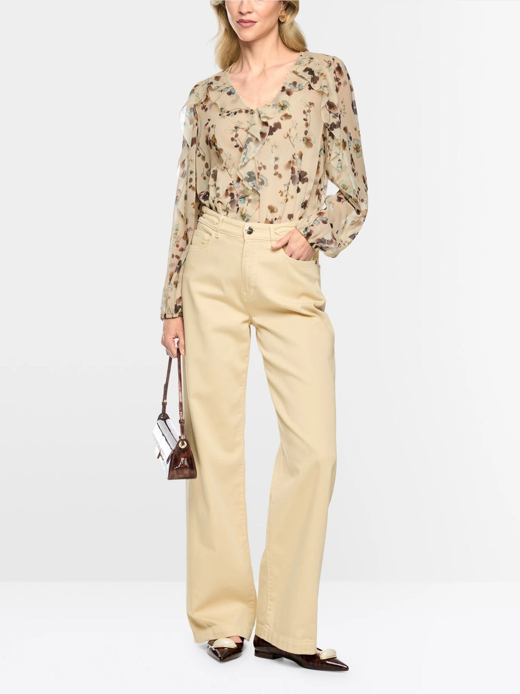 Marc Cain slightly sheer printed blouse